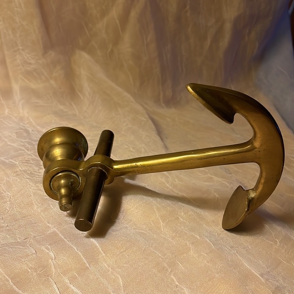 Brass Nautical Anchor Candle Holders- set of 2, vintage - Picture 8 of 12
